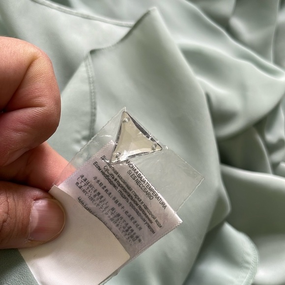 BCBG Generation Sleeveless Dusty Blue Chiffon Dress With Gem Beads, Size L - Picture 12 of 16